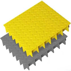Caillebotis FRP en fibre de verre à surface supérieure pleine, motif damier