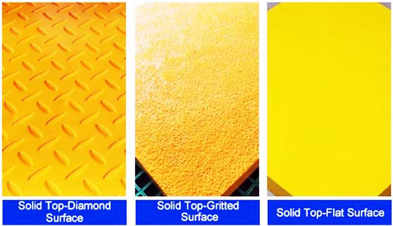 FRP GRP Fiberglass Solid Top Checker Plate Grating Surface Types by Waytong – Durable Industrial Flooring from China Supplier